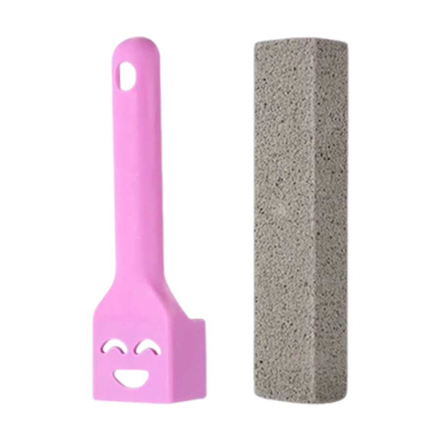 APWIKOGER Bimsstein Toilettenbürste mit langem Griff zur Entfernung von Kalk und Rostflecken in Blau oder Pink - Bild 2