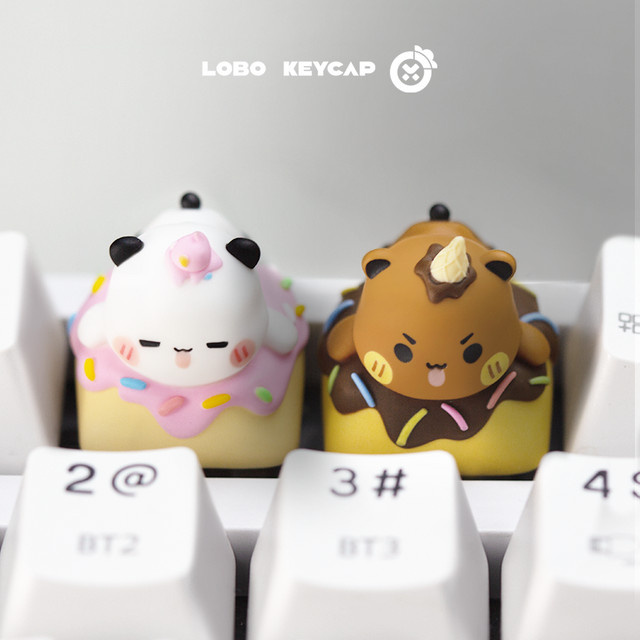 Lobo One Two Bubu Donut Tastenkappe Kawaii Cartoon Anime Tastenkappen Ersatz Zubehör für Maschinentastatur Multicolour - Bild 1