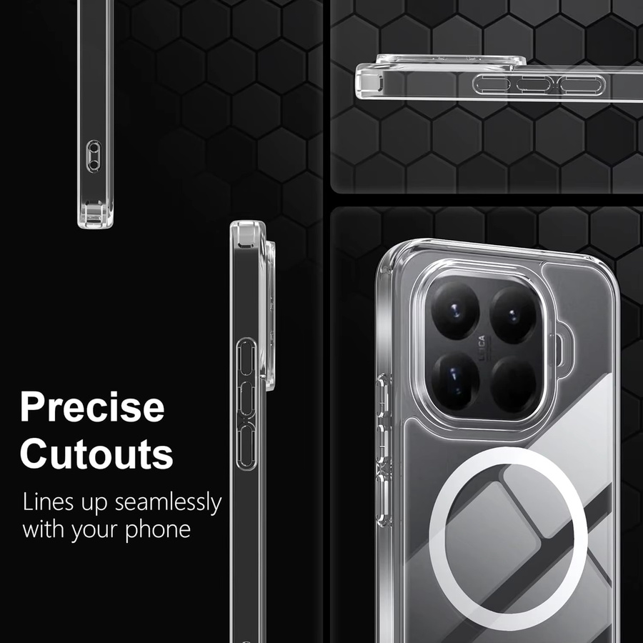 Stoßfeste MagSafe-Hülle für Xiaomi 17T Pro 5G, transparent, hartes Acryl mit starkem Magnet für kabelloses Laden - Bild 5