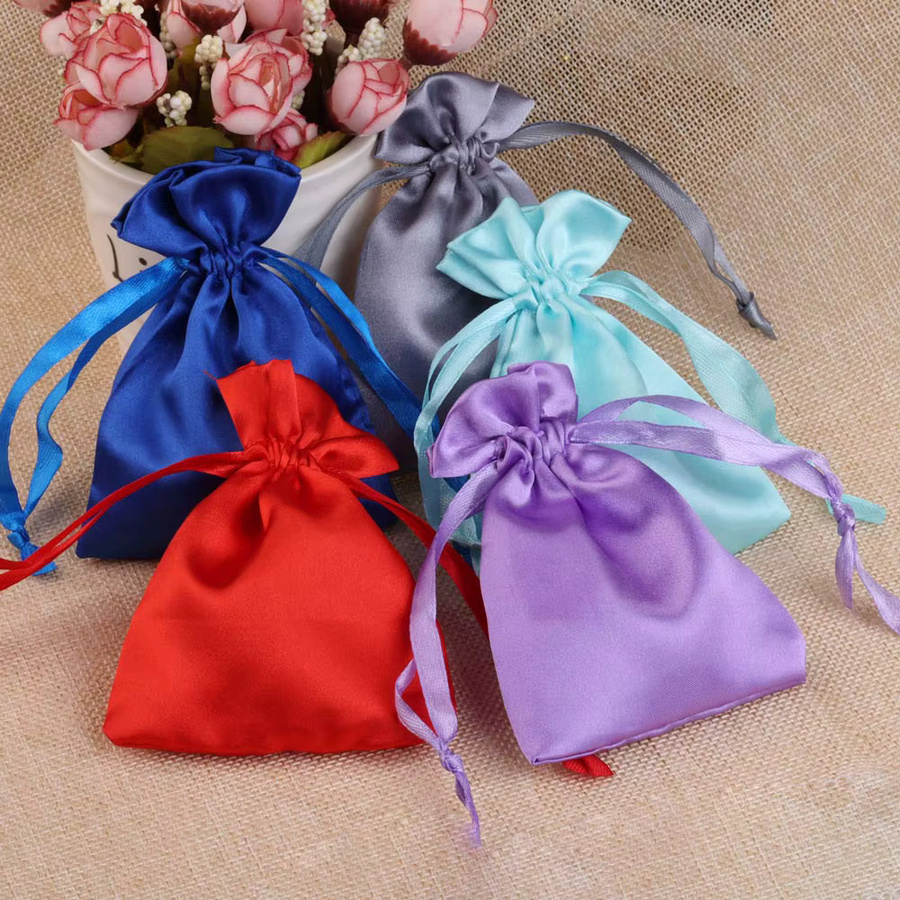 Luxus Satin-Schmuckbeutel aus Seide in Blau für Hochzeiten und Geschenke - Bild 2