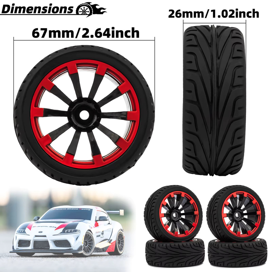 RC 12mm Sechskantreifen 2,55" Highway Drift Off-Road, Rennreifen - Bild 3