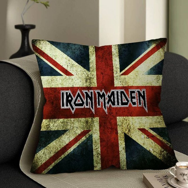 GUOYU HOMEDECOR Kissenbezug Band I-Iron Cool M-Maiden Design in Blau, B/T/H: 30,48 x 30,48 x 0 cm - Bild 1
