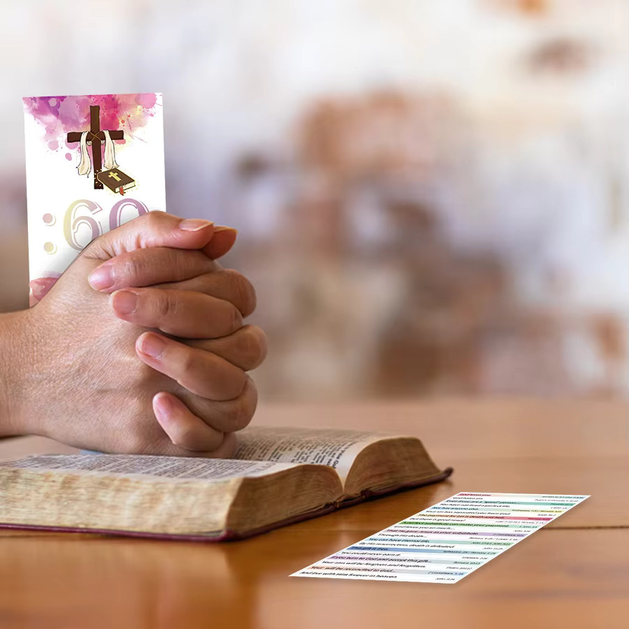 100 Stück Christliche Gebetskarten mit Bibelvers als inspirierende Lesezeichen in Mehrfarbig - Bild 3