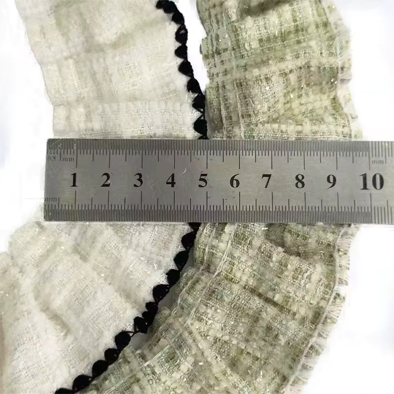 Retro Wellenrand Plissiertes Spitzenband mit Rüschenrand als Nähzubehör für Kleidung und DIY Bastelprojekte, Breite: 5 cm - Bild 3