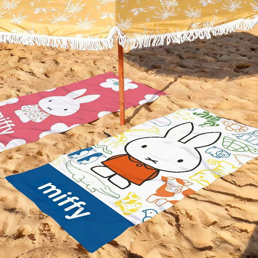 Miffy Schnelltrocknendes Strandtuch mit Cartoon-Design für Schwimmbad, Camping, Yoga und Fitnessstudio - Bild 5