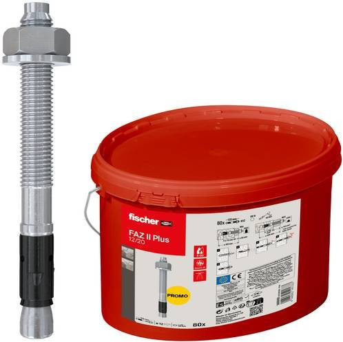 Fischer FAZ II Plus Bolzenanker aus Edelstahl, Durchmesser: 12 mm, Länge: 119 mm, 80 Stück - Bild 1