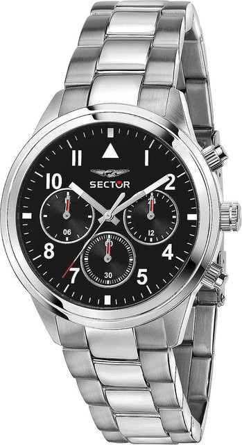 Sector Herrenuhr, Dual Time, Quarz, Edelstahl, Schwarz, 40 mm, 5 ATM - Bild 1