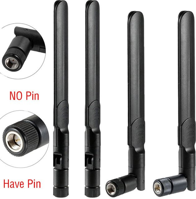 FRHY 2er-Set WiFi Antennen 8dBi High Gain Dual Band 2,4 GHz/5,8 GHz mit RP-SMA oder SMA Stecker in Schwarz für WiFi Router, USB Adapter und PCI Netzwerkkarte - Bild 1