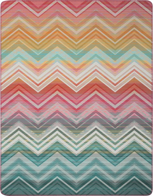 Wohndecke RIVIERA MIRAGE in Multicolour mit Chevron-Muster, flauschig und pflegeleicht, B/B/H: 200 x 150 cm - Bild 1