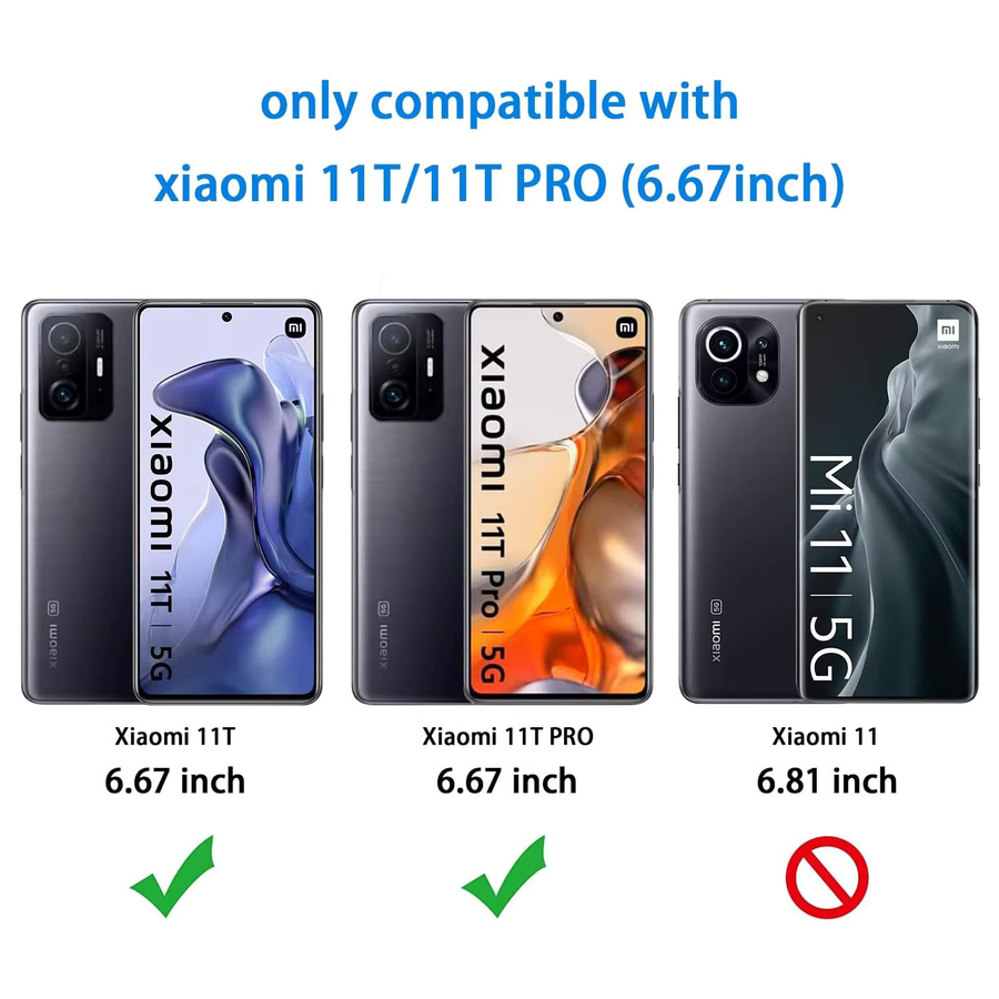 3er-Set gehärtetes Glas Display Schutzfolie für Xiaomi 11T und Xiaomi 11T Pro, transparent - Bild 2