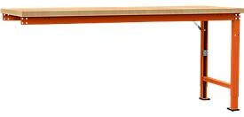 Manuflex Anbauwerkbank Profi Spezial mit Multiplex-Tischplatte, Farbe: Orange, B/T/H: 200 x 70 x 104 cm - Bild 1