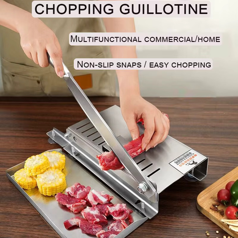 MAIRUIS Fleisch-Guillotine aus Edelstahl zum Hacken von Knochen und Geflügel, Silber - Bild 2