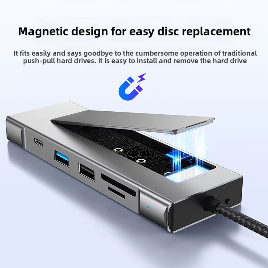 KEBIDUMEI 9 in 1 M.2 NVMe SSD Hub USB-Dockingstation mit USB 3.2 10Gbps, HDMI 4K60Hz, PD 100W und RJ45 Ethernet für PC, Laptop und Macbook - Bild 5