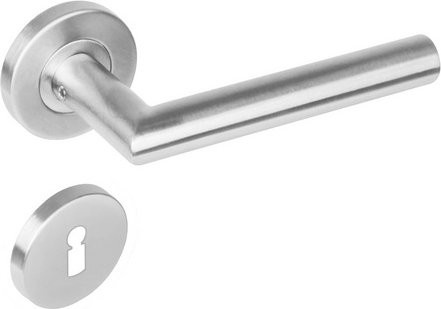 Intersteel Türdrücker mit Rosetten in Edelstahl-Optik, Silber - Bild 1