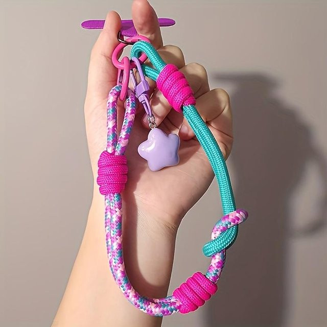 SZwatch Handy-Lanyard und Armband, Nylon, Stern-Anhänger, pink - Bild 1