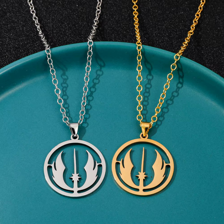 TAKARA TOMY Halskette Jedi-Orden Logo, Edelstahl, Silber, Unisex - Bild 2
