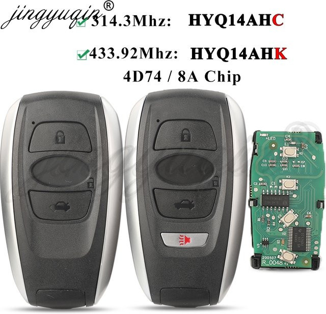 Jingyuqin Smart Remote Key für Subaru Crosstrek Forester Impreza Legacy Outback in Schwarz (314,3/434 MHz, HYQ14AHK HYQ14AHC, ID74/8A) - Bild 1