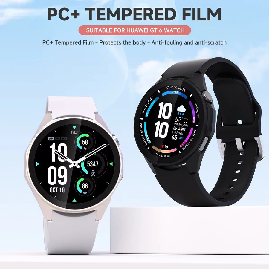 OAKCHARM Uhrenzubehör Glas + PC-Abdeckung für Huawei Watch GT 6, Schwarz, Unisex - Bild 3