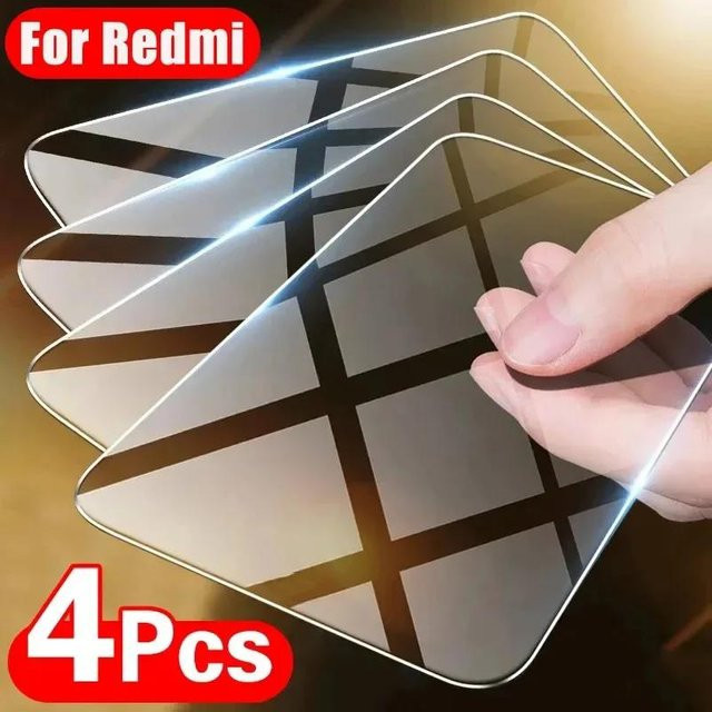 4er-Pack Gehärtetes Glas Display Schutzfolie für Xiaomi Redmi Note 13 12 11 9 9s Pro Max 13C 12C 10C 10A 9C 9A 9T 5G in Transparent - Bild 1
