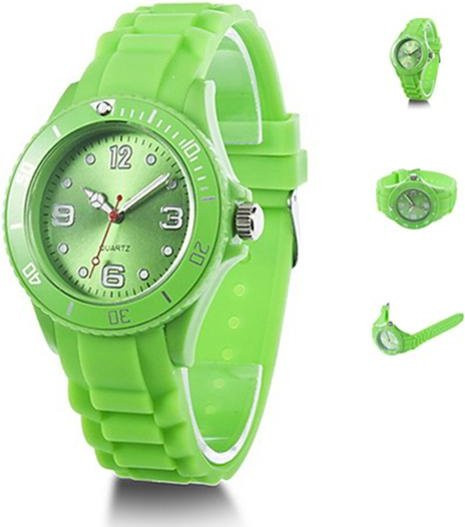HOMEKA Armbanduhr, Quarz, Silikon, Grün, Unisex - Bild 1