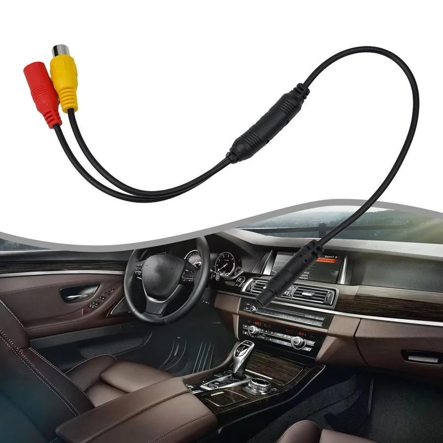 HpLive Auto CVBS Stecker auf 4-polige Buchse Umwandlungskabel für Rückspiegel DVR Parkplatz Backup Kamera Verbindungskabel - Bild 2