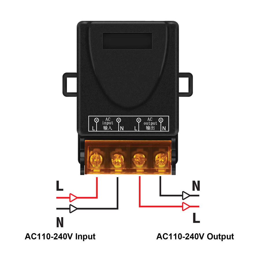 Szaoju RF Wireless Fernbedienung Schalter 433MHz mit 10A Relais für Licht, Lampe, Wasserpumpe und Tür-Zugangssystem in Schwarz - Bild 4