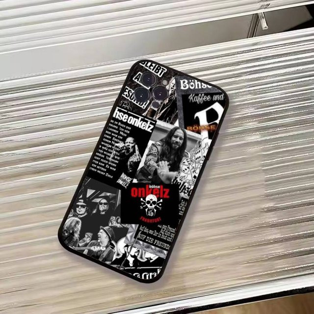 Band B-Bohse O-Onkelz Handyhülle aus weichem Silikon für Apple iPhone 17, 16, 15, 14, 13, 12, 11 Pro Max Plus XS, Schwarz - Bild 1