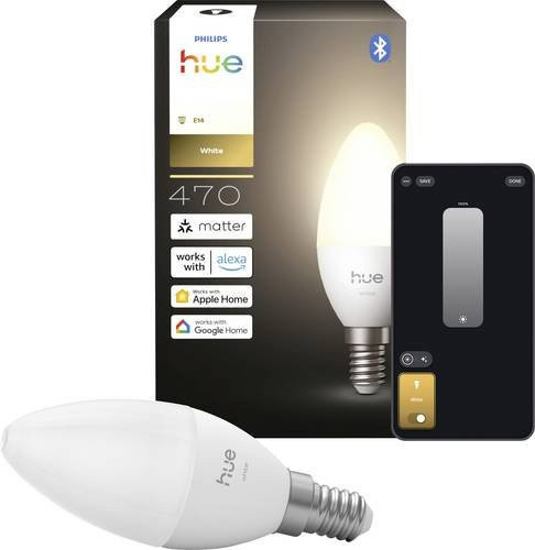Philips Hue White Kerzenlampe LED E14 Warmweiß 470lm dimmbar Weiß - Bild 1