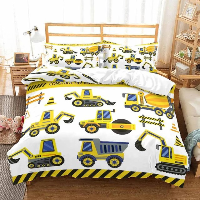 Bettwäscheset mit Mops-Print für Kinder, 3-teiliges Bettbezug-Set mit Bettdecke, Einzelbettgröße B/H: 135 x 200 cm - Bild 1