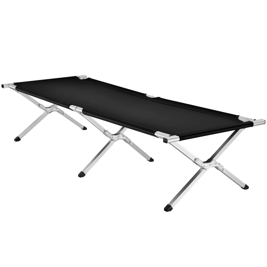 tectake Feldbett mit Aluminiumgestell klappbar Schwarz B/T/H: 190 x 70 x 45 cm - Bild 3