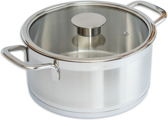 Grana Home Bratentopf Classic Line mit Deckel, Silber, Durchmesser: 24 cm, Höhe: 11,5 cm, 5,2 l - Bild 1