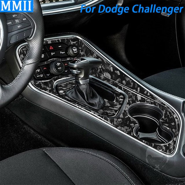 RRX CARBON Schmiedete Kohlefaser Schalttafel Dekorative Abdeckung für Dodge Challenger 2014-2018, Schwarz - Bild 1