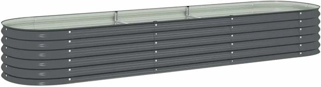 DELUKE Rundes Hochbeet BLUMO aus verzinktem Stahl in Grau, Durchmesser: 80 cm, Höhe: 44 cm - Bild 1
