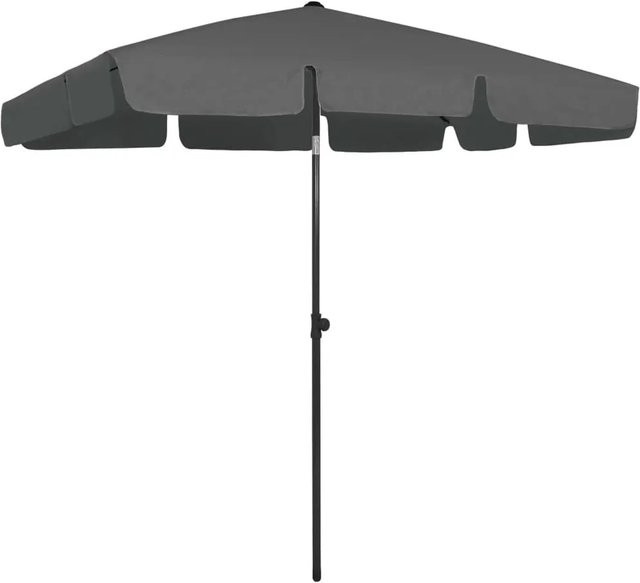 Furnicato Sonnenschirm Anthrazit aus Polyester mit Zentralmast B/H: 125 x 180 cm - Bild 1