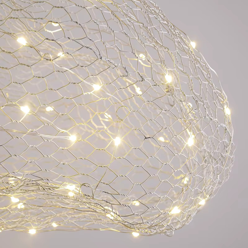 TAONUANSHU Wolken Pendelleuchte in Gold und Weiß mit Sternenlicht-Design für Wohnzimmer, Restaurant und Bar - Bild 5