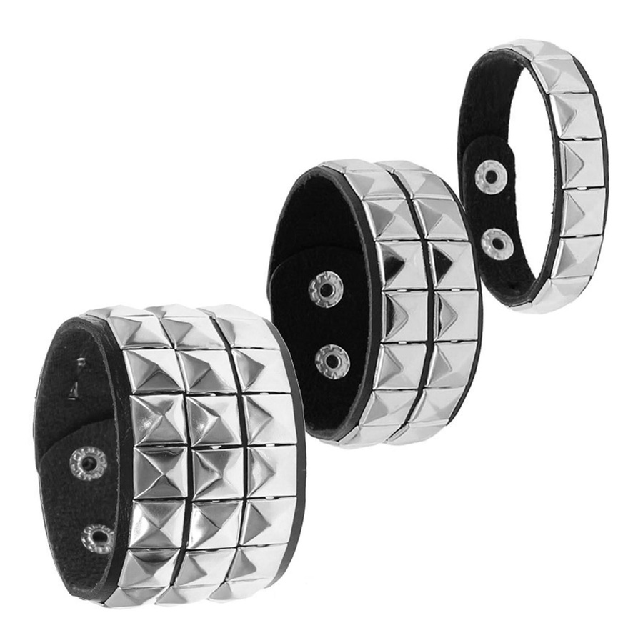 Perfect Family Nietarmband, Leder, Schwarz, Damen, Punk Stil - Bild 3