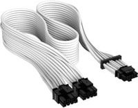 Corsair Premium Sleeved PCIe 5.0 12VHPWR Adapterkabel mit 8-Pin PCIe Anschlüssen in Weiß - Bild 1