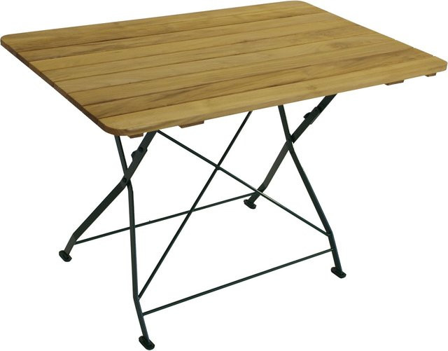DEGAMO Klapptisch BAD TÖLZ rechteckig aus Robinie und grünem Flachstahl, B/T/H: 110 x 70 x 72 cm - Bild 1
