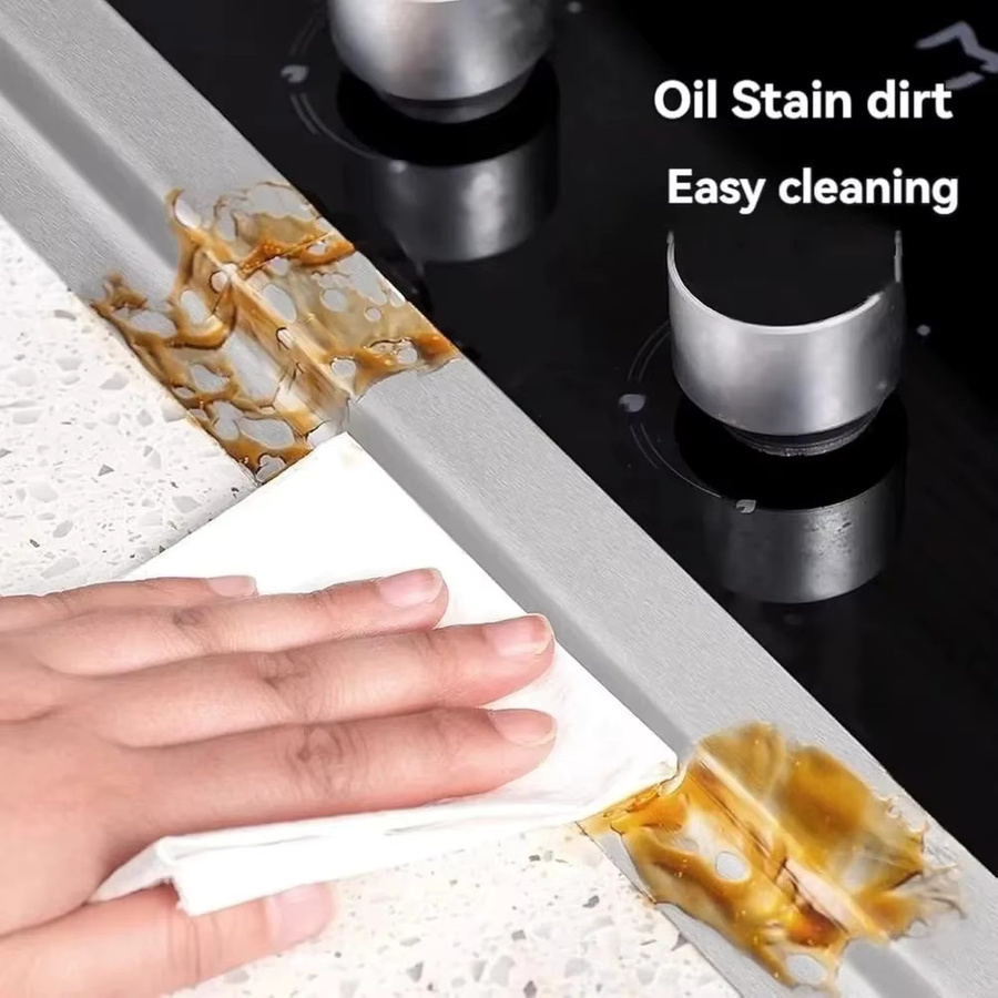 TFAAI Aluminiumfolienband Silber, selbstklebendes Dichtungsband für die Herdspalt-Reparatur, wasserdicht und hitzebeständig, Breite: 0,5 cm - Bild 2