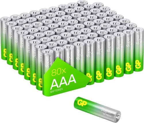 GP Batteries Super Micro AAA Alkali-Mangan Batterien 1.5V, 80 Stück, Multicolor - Bild 1