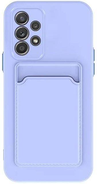 Weiche Silikon-Schutzhülle mit Kartenhalter und Geldbörse für Samsung Galaxy S24 S23 S22 S21 S20 Plus FE Note 20 Ultra A51 A71 A54 in Purple - Bild 1