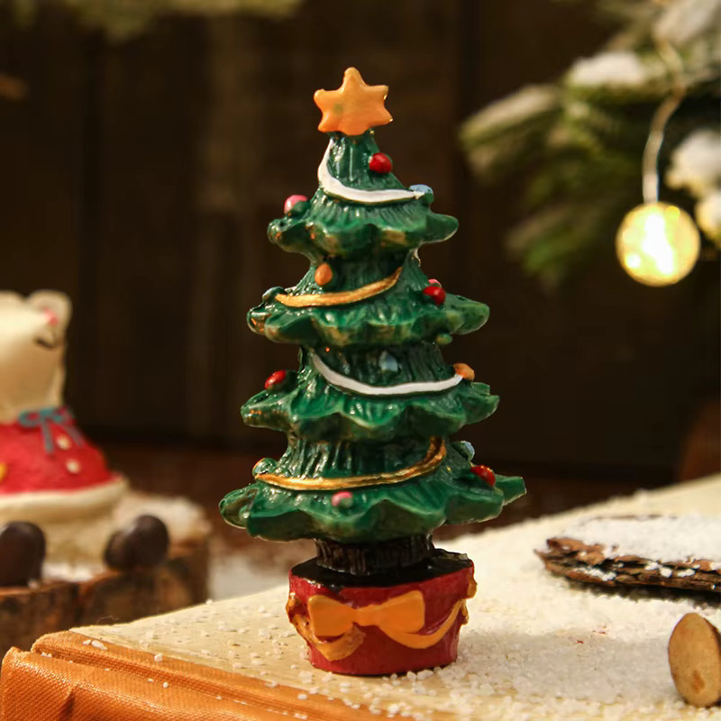 2-teiliges Weihnachtsset aus Harz mit Weihnachtslämmern und Weihnachtsbaum-Dekoration für deine festliche Heimdekoration - Bild 5