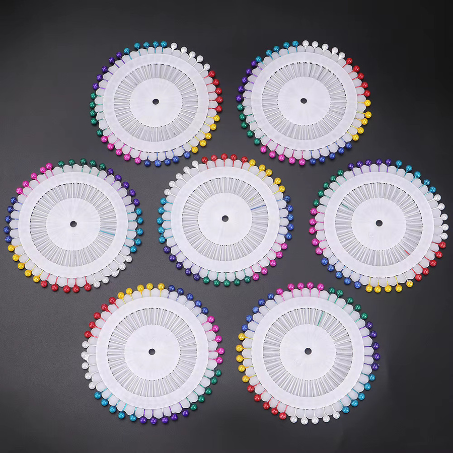 QJH Nähnadeln Set mit Kugelkopf in Multicolor, 480 Stück gerade Steppnadeln aus Metall zur Stofffixierung - Bild 3