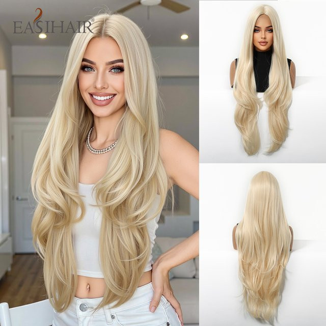 EASIHAIR Perücke, goldblonde synthetische Wellen, Damen - Bild 1