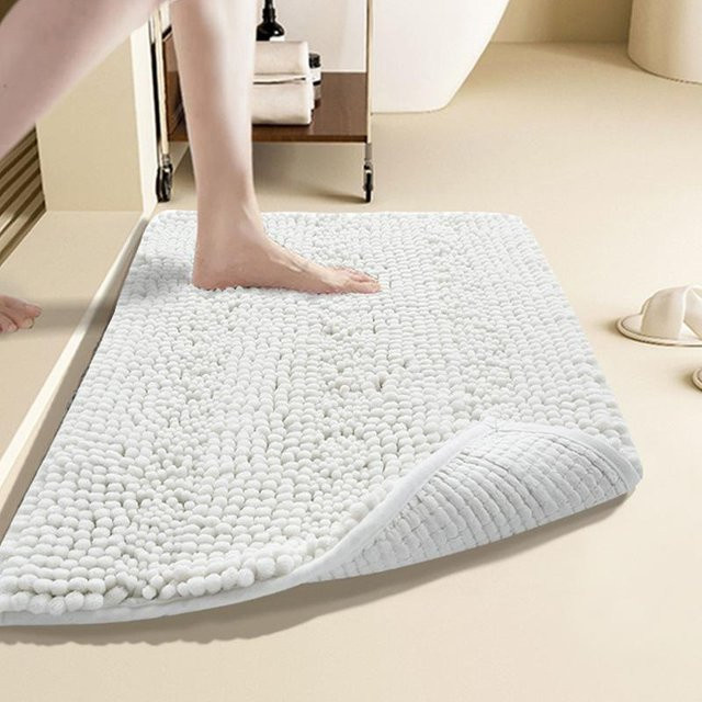 Saugfähige Badezimmer-Fußmatte von Yiran Furniture, Anti-Rutsch-Bodenmatte aus Chenille und Polyester, B/B: 50 x 80 cm - Bild 1