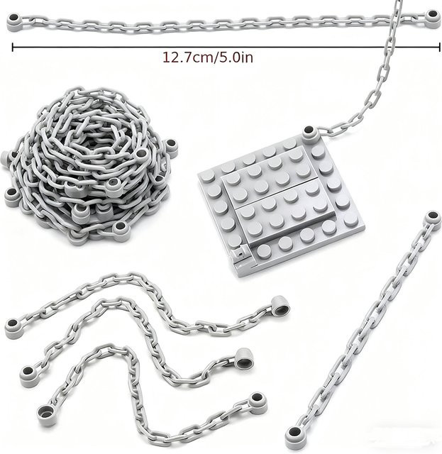 Monkey Man Kette 1x16 Länge Baustein Zubehör, 5-teiliges Set, Grau - Bild 1