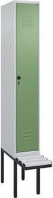 C+P Spind Classic PLUS Garderobenspind mit Bank, 1 Abteil, Lichtgrau, B/T/H: 212,0 x 30,0 x 81,5 cm - Bild 1