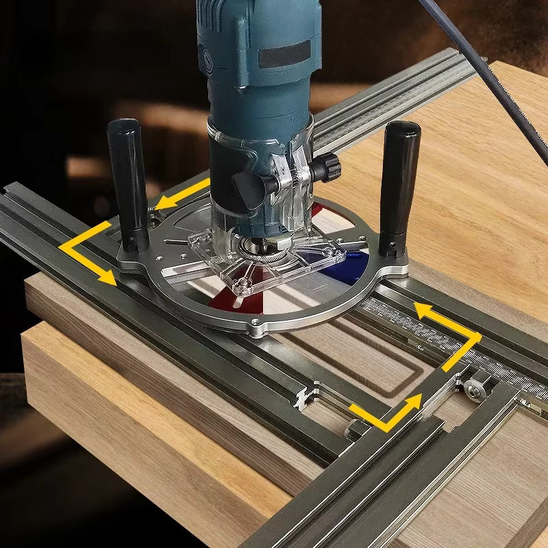 Wnew Routing Jig Frame System Führungsschiene für Fräsmaschinen zur Holzbearbeitung in Silber - Bild 2