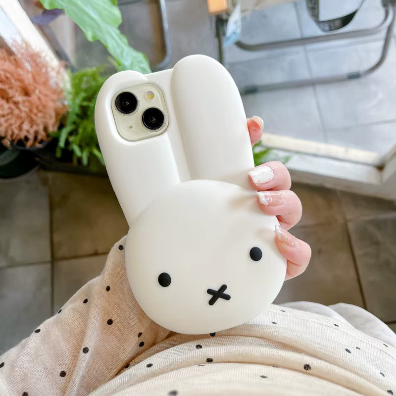 Miffy Silikon Handyhülle für iPhone 11 bis 17 Pro Max, Sturzsichere Schutzhülle im Cartoon Design, Farbe: Weiß - Bild 2