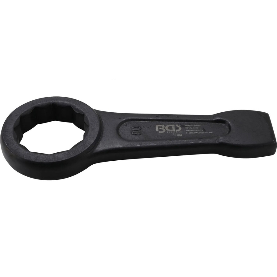BGS Schlag-Ringschlüssel 35180 aus Chrom-Vanadium in Schwarz mit SW 80 mm - Bild 3